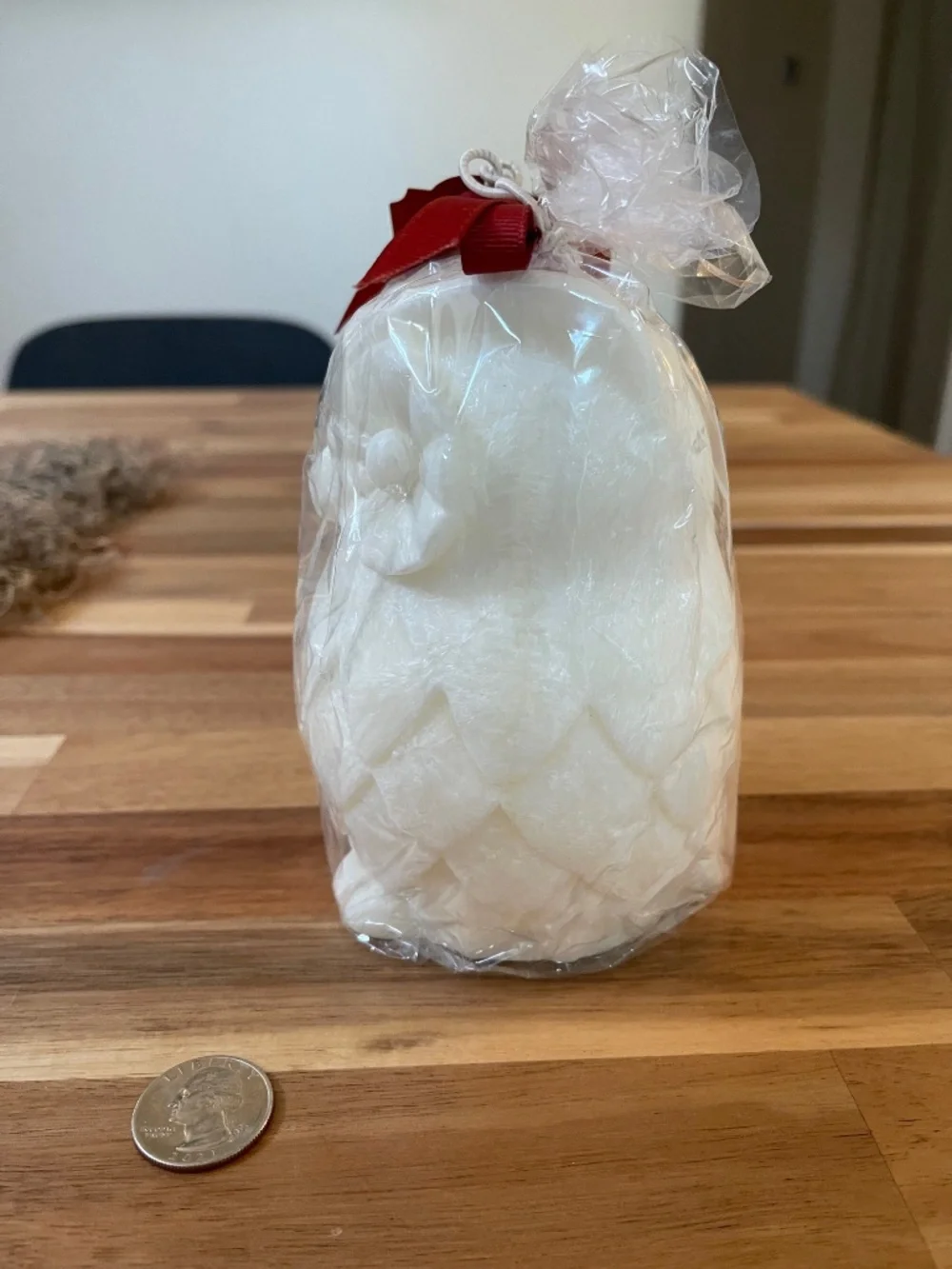 PIER 1 IMPORTS - LED Owl Candle, cream color, wax exterior, warm white light